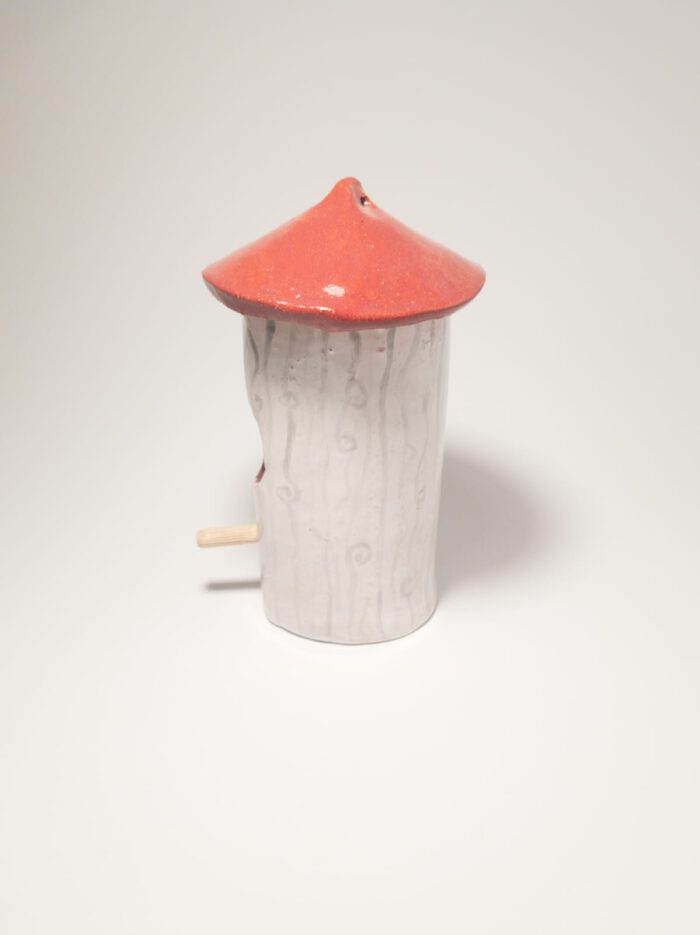 Insektenhotel - Keramik - Handgemacht - rot - klein - Deko