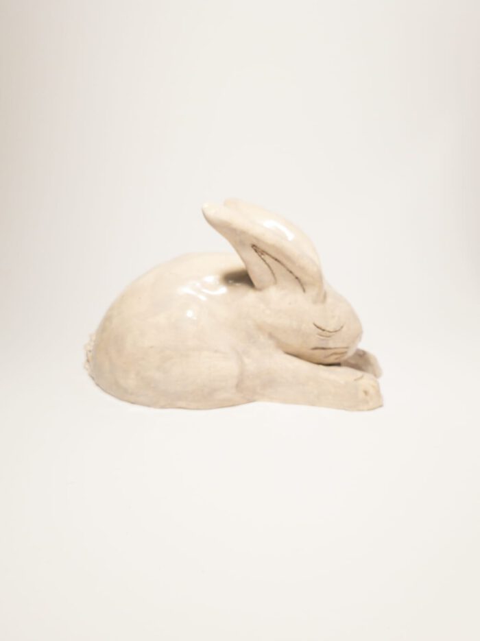 Keramik Hase - Handgemacht - XL - weiß