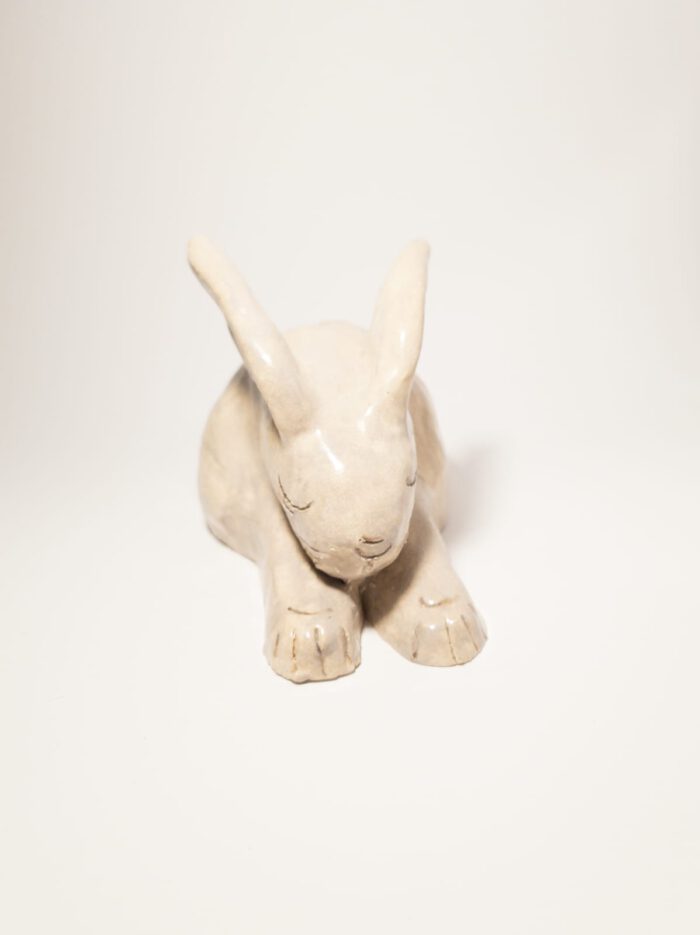 Keramik Hase - Handgemacht - XL - weiß