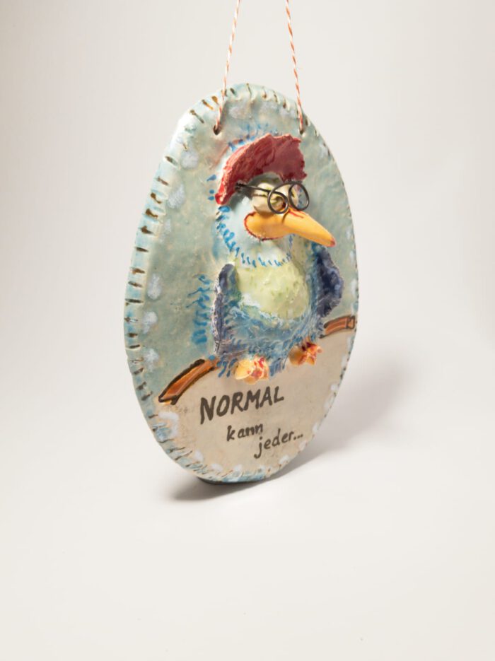 Keramik Schild - Deko - Handgemacht - Paradiesvogel