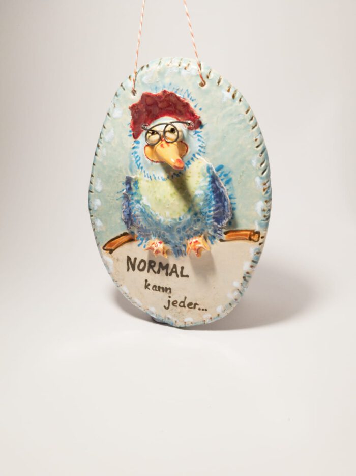 Keramik Schild - Deko - Handgemacht - Paradiesvogel