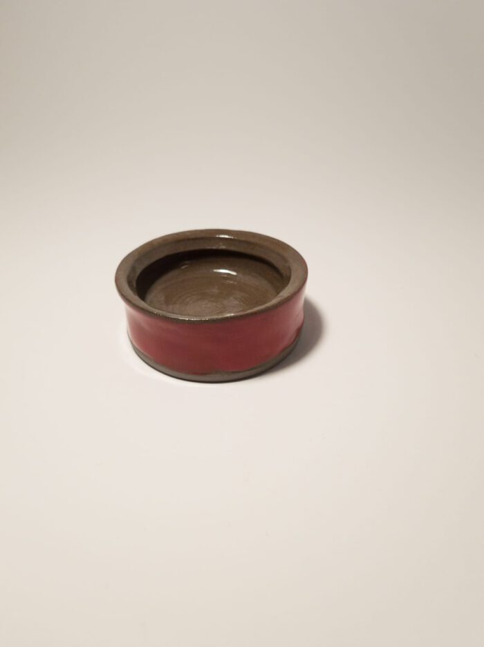 Keramik Schüssel - Handgemacht - Braun - Rot