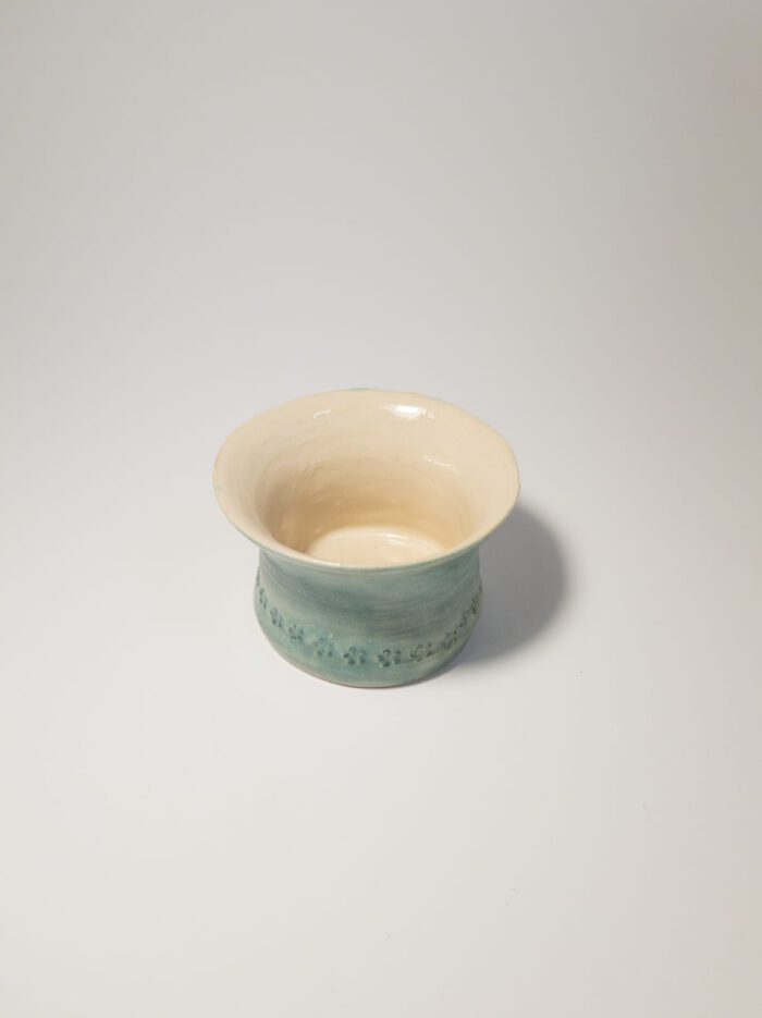 Keramik Schüssel - türkis - Handgemacht - verziert