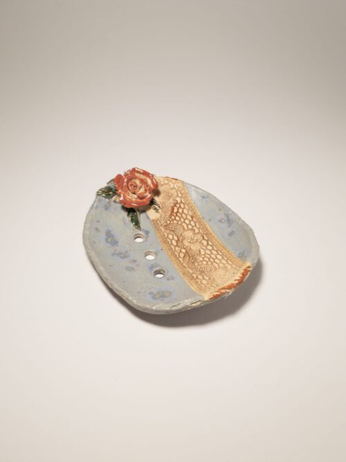 Keramik Seifenschale - Handgemacht - Rose - Töpferei Onlineshop