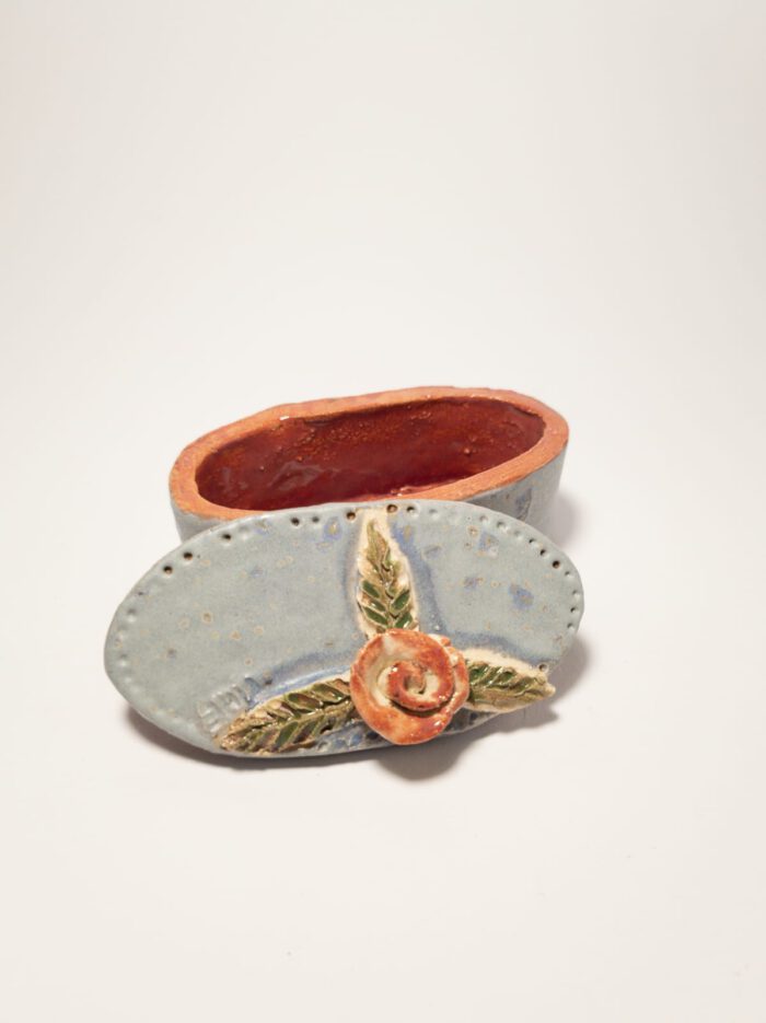 Keramik Schmuckdose mit Deckel - Handgemacht - Blau
