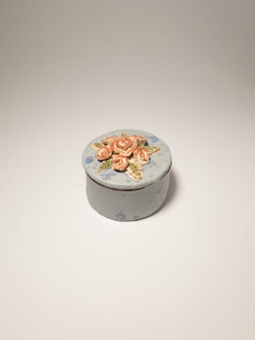 Keramik Schmuckdose - Handgemacht - M - rot - mit Deckel