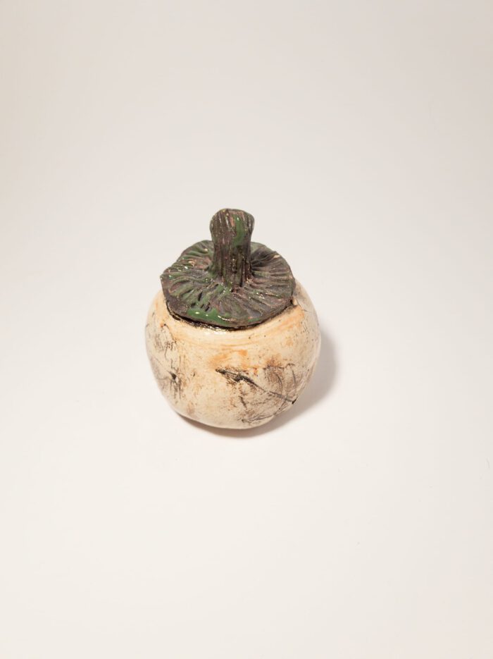 Keramik Kürbis - Blätter - Handgemachte Herbstdeko Keramik - Töpferei - S