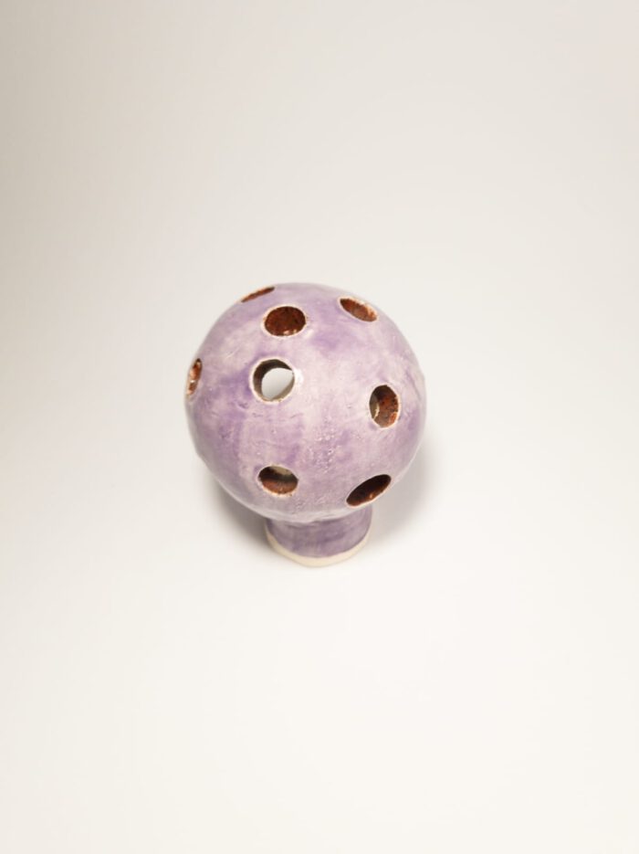 Keramik Teelichthalter - Herbstdeko - Handgemachte Keramik - lila